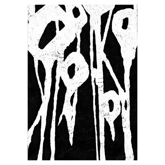 Black and white abstract design with geometric patterns