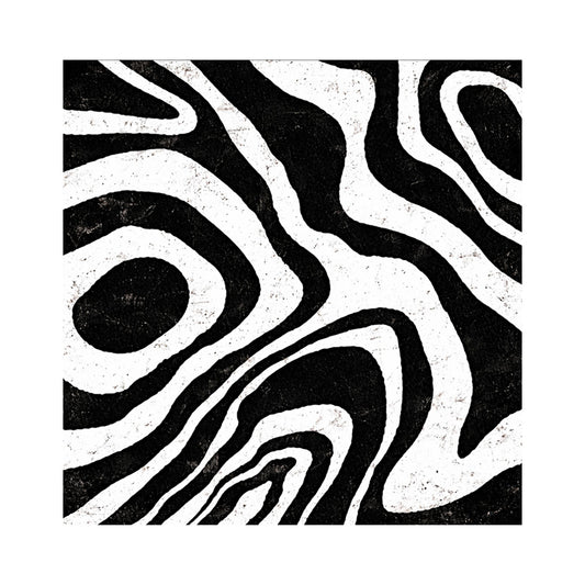 Black and white abstract pattern on a textured background