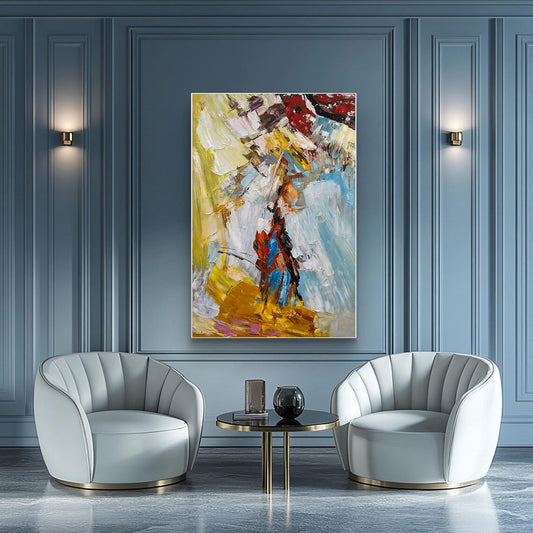Original Abstract Bold Palette Knife Textured Wall Art
