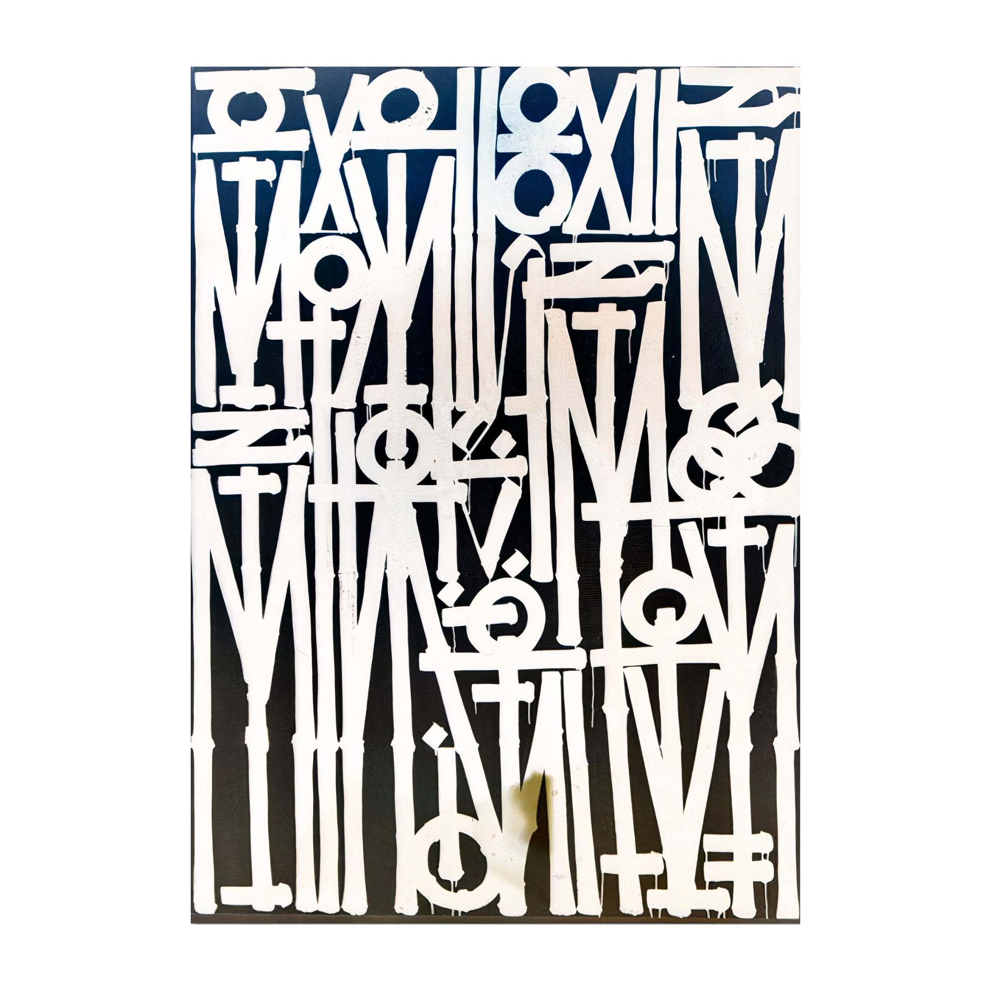 White Calligraphy on Black Abstract Canvas – My Modern Art