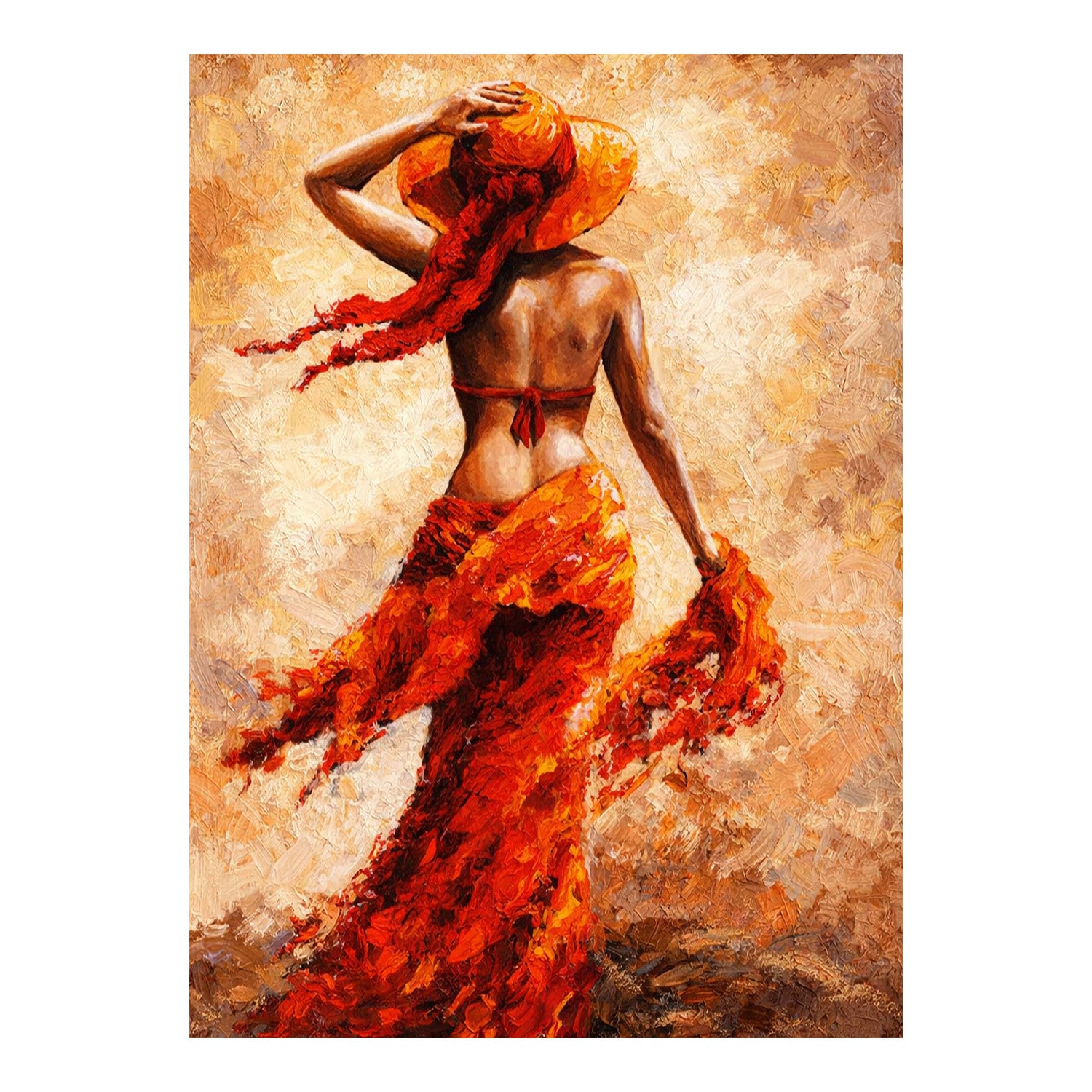 Golden Breeze – Woman in Sun Hat Hand-Painted Figurative Canvas Art – My  Modern Art