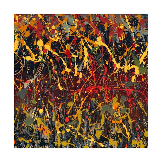 Large Pollock Inspired Abstract Drip Painting | Hand Painted Wall Art
