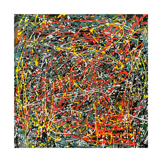 Large Pollock Inspired Urban Chaos Abstract Painting | Hand Painted Wall Art