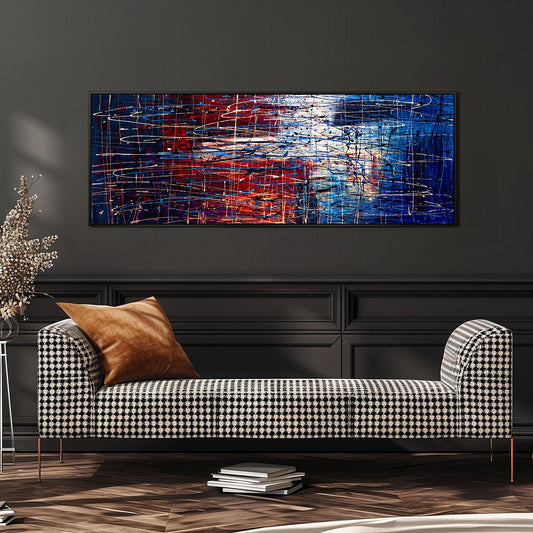 Large Pollock Inspired Union Abstract Painting | Hand Painted Canvas Art