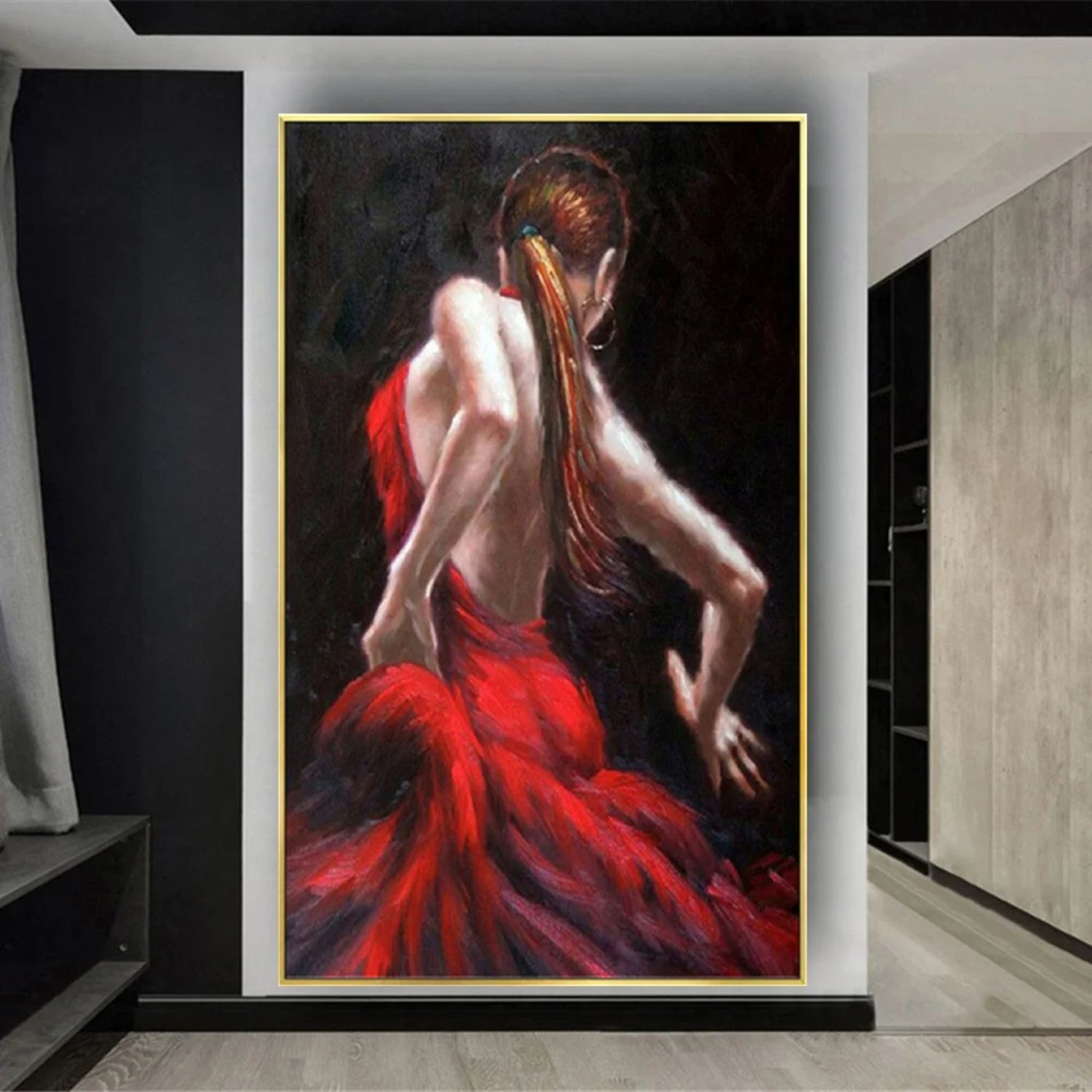modern flamenco dress Modern Red Dress Flamenco Dancer Abstract Painting – My Modern Art