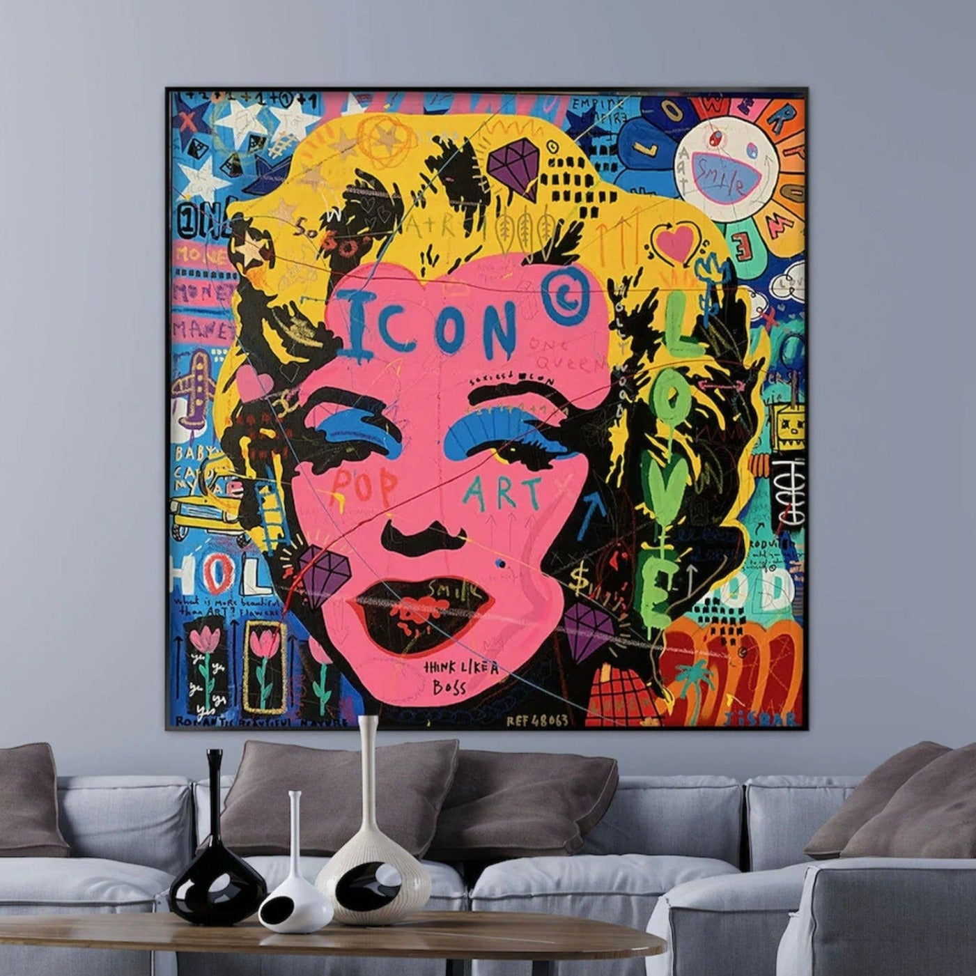 Marilyn Monroe Icon Hand Painted Graffiti Painting My Modern Art marilyn-monroe-icon-hand-painted-graffiti-painting-my-modern-art