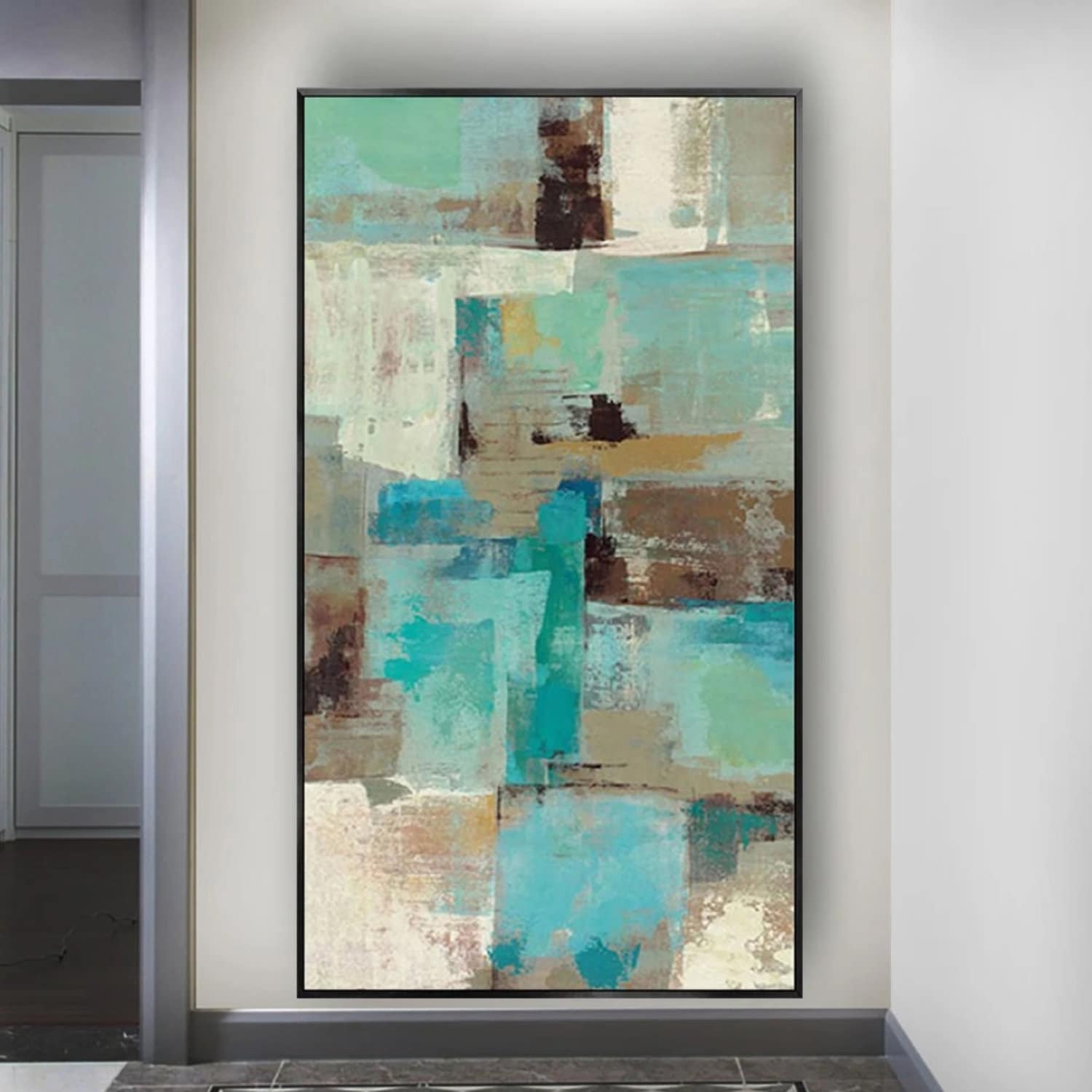 Rich Turquoise Colour Abstract Minimalist Painting – My Modern Art