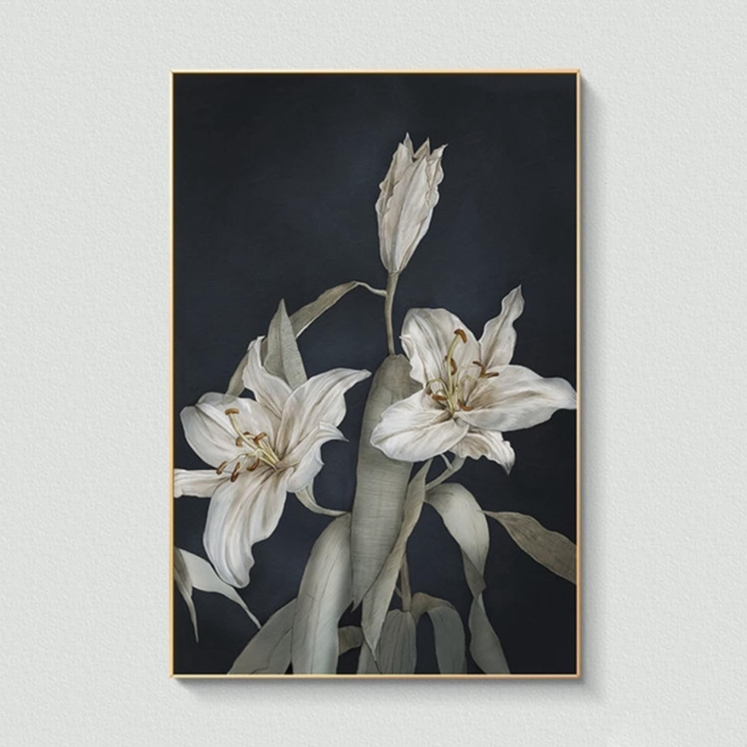 white lily wall art Classic White Lily 100% Hand Painted Wall Art – My Modern Art