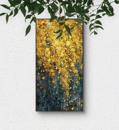 3D Golden Leaves Abstract Canvas Oil Painting