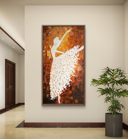 3D Textured Dancing Ballerina Palette Knife Art