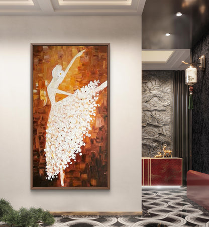 3D Textured Dancing Ballerina Palette Knife Art
