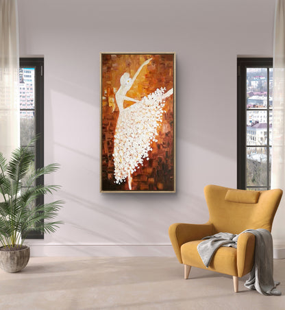 3D Textured Dancing Ballerina Palette Knife Art