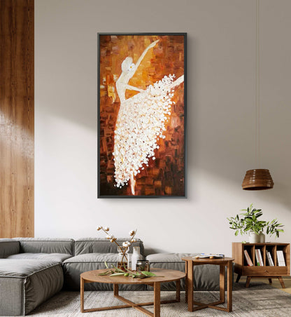 3D Textured Dancing Ballerina Palette Knife Art