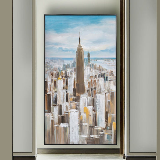 3D Textured Evolving Cityscape Palette Knife Art