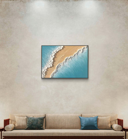 3D Thick Textured Beach Waves Abstract Knife Art