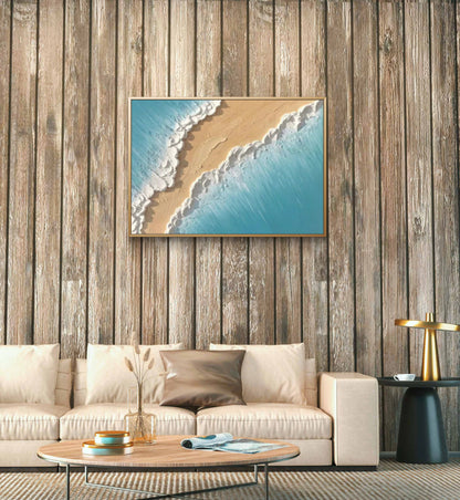 3D Thick Textured Beach Waves Abstract Knife Art