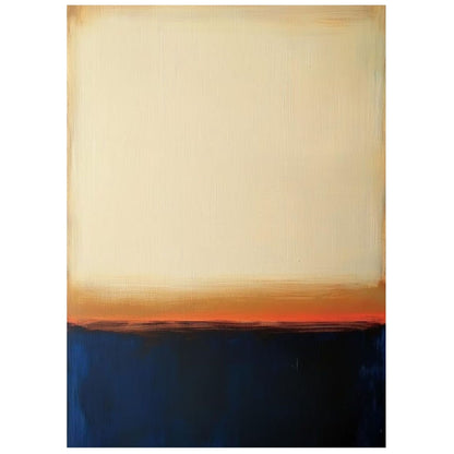 Hand-Painted Modern Abstract – Cream Beige & Deep Navy