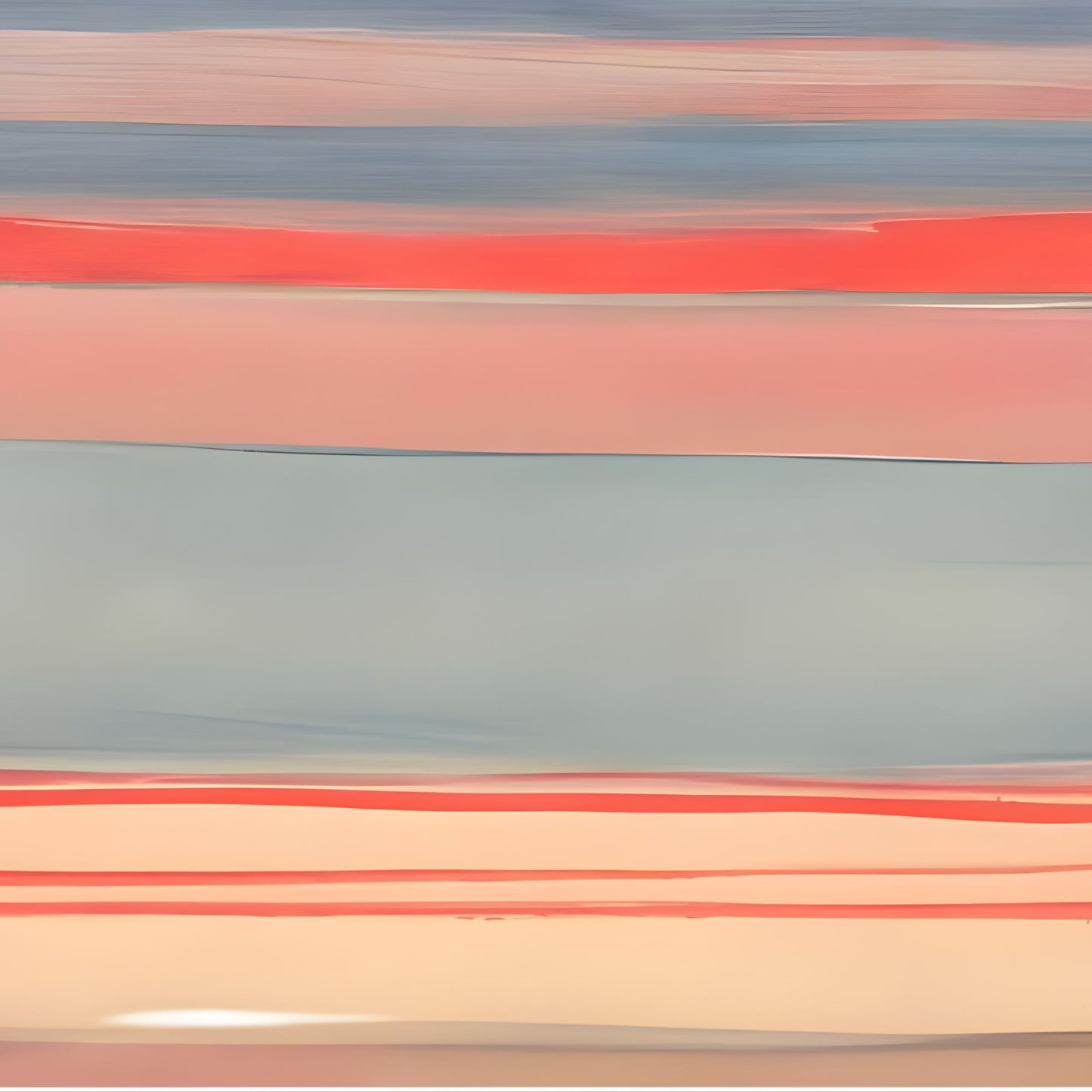 Hand-Painted Coral & Blue Rothko Style Oil Painting on Canvas