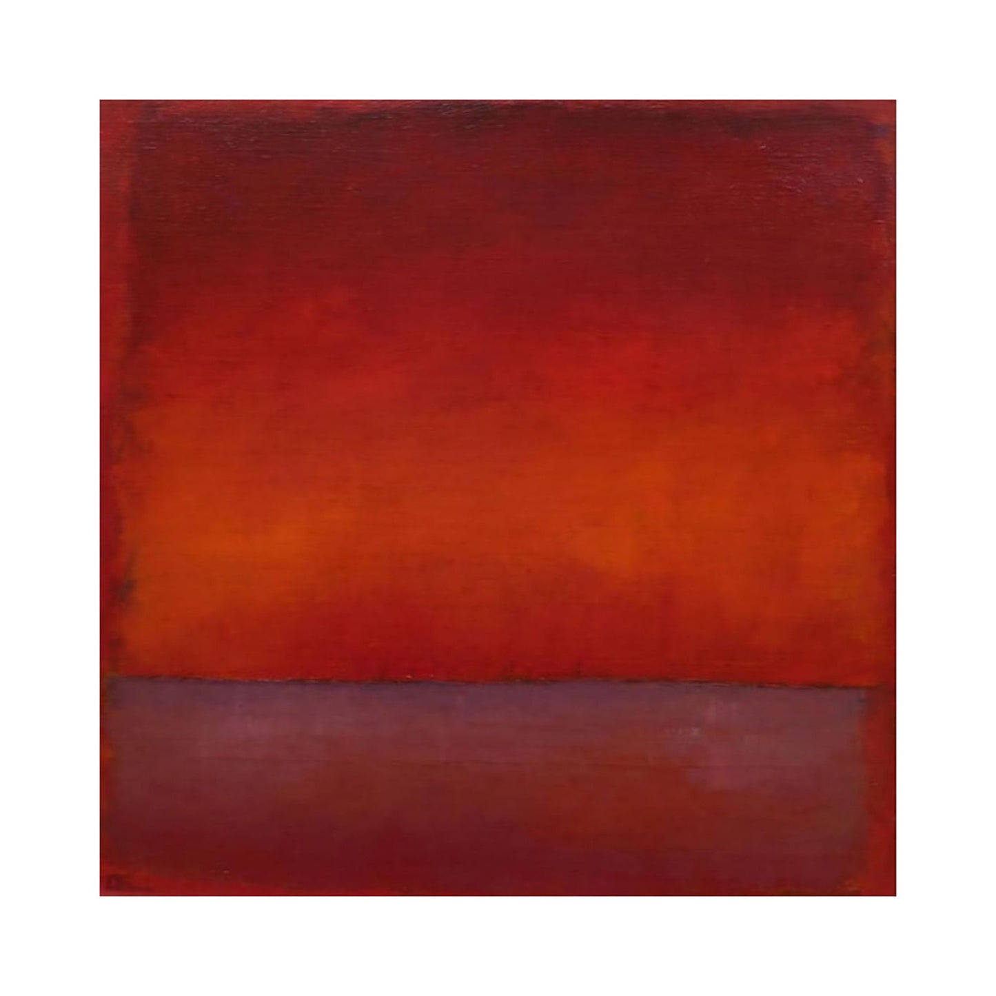 Bespoke Hand-Painted Rothko Oil Painting in Deep Red and Burnt Orange