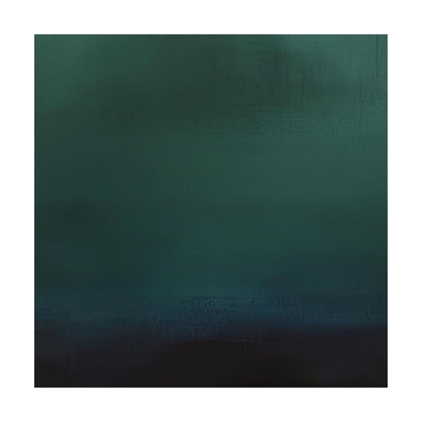 Modern Hand-Painted Rothko-Style Oil Painting in Teal and Warm Orange
