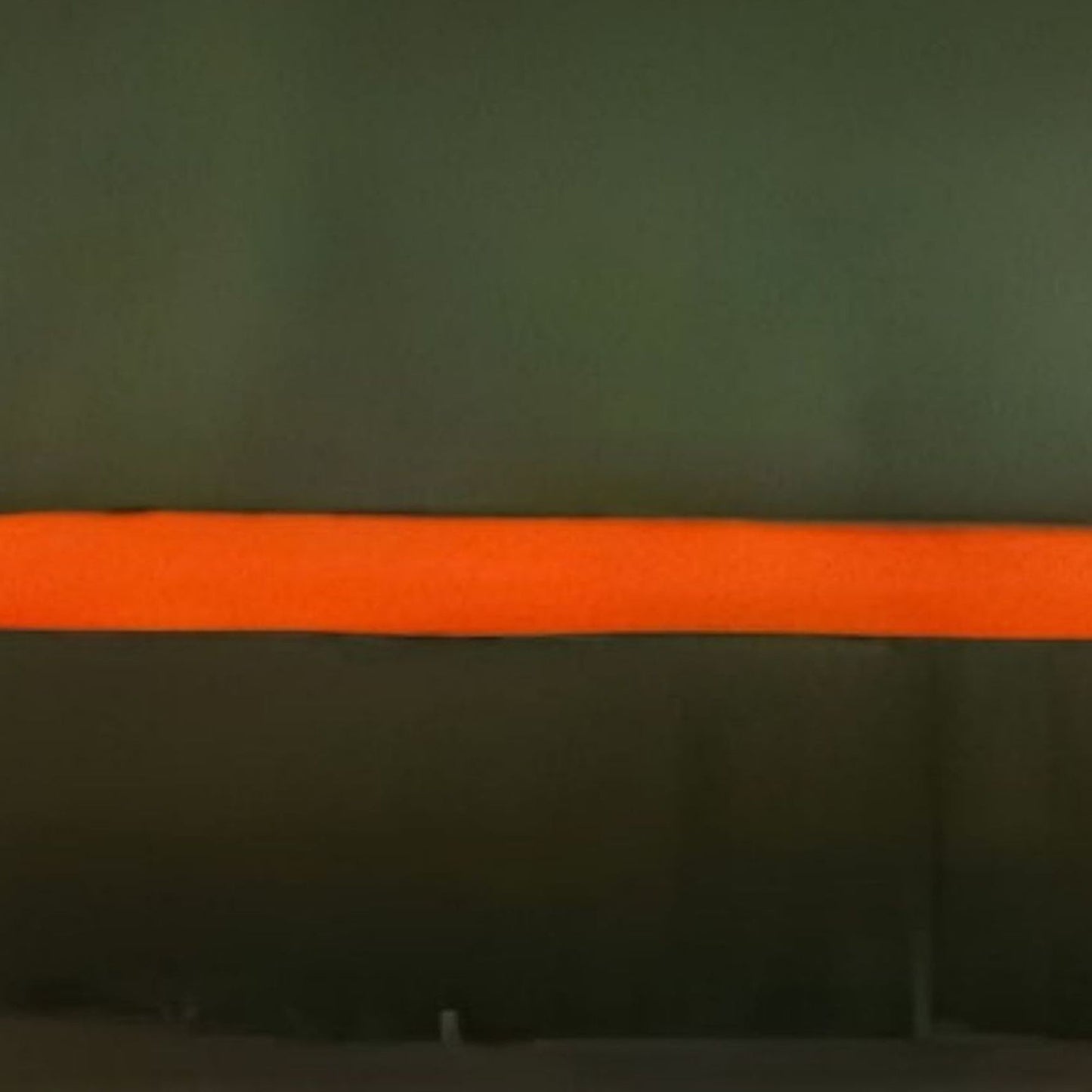 Modern Hand-Painted Rothko-Style Oil Painting in Dark Green and Vivid Orange