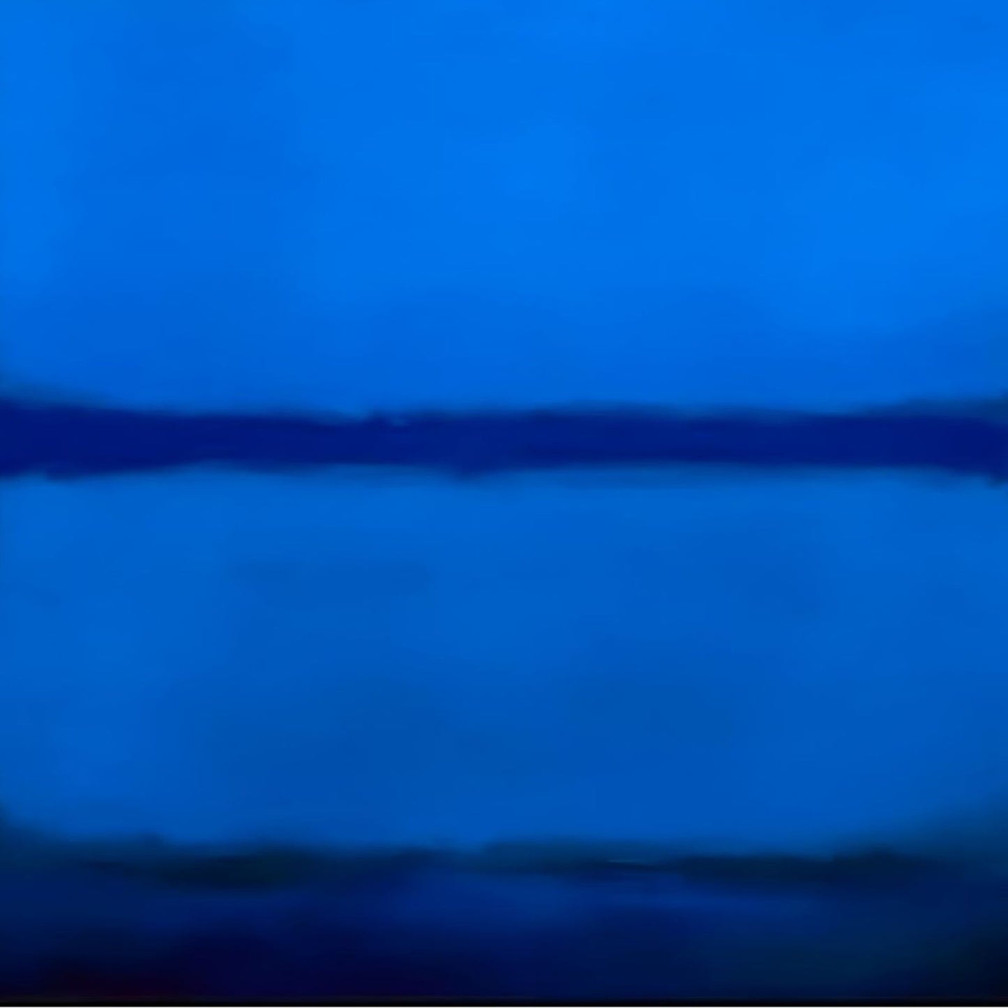 Minimalist Hand-Painted Dual Blue Rothko-Style Oil Canvas Art