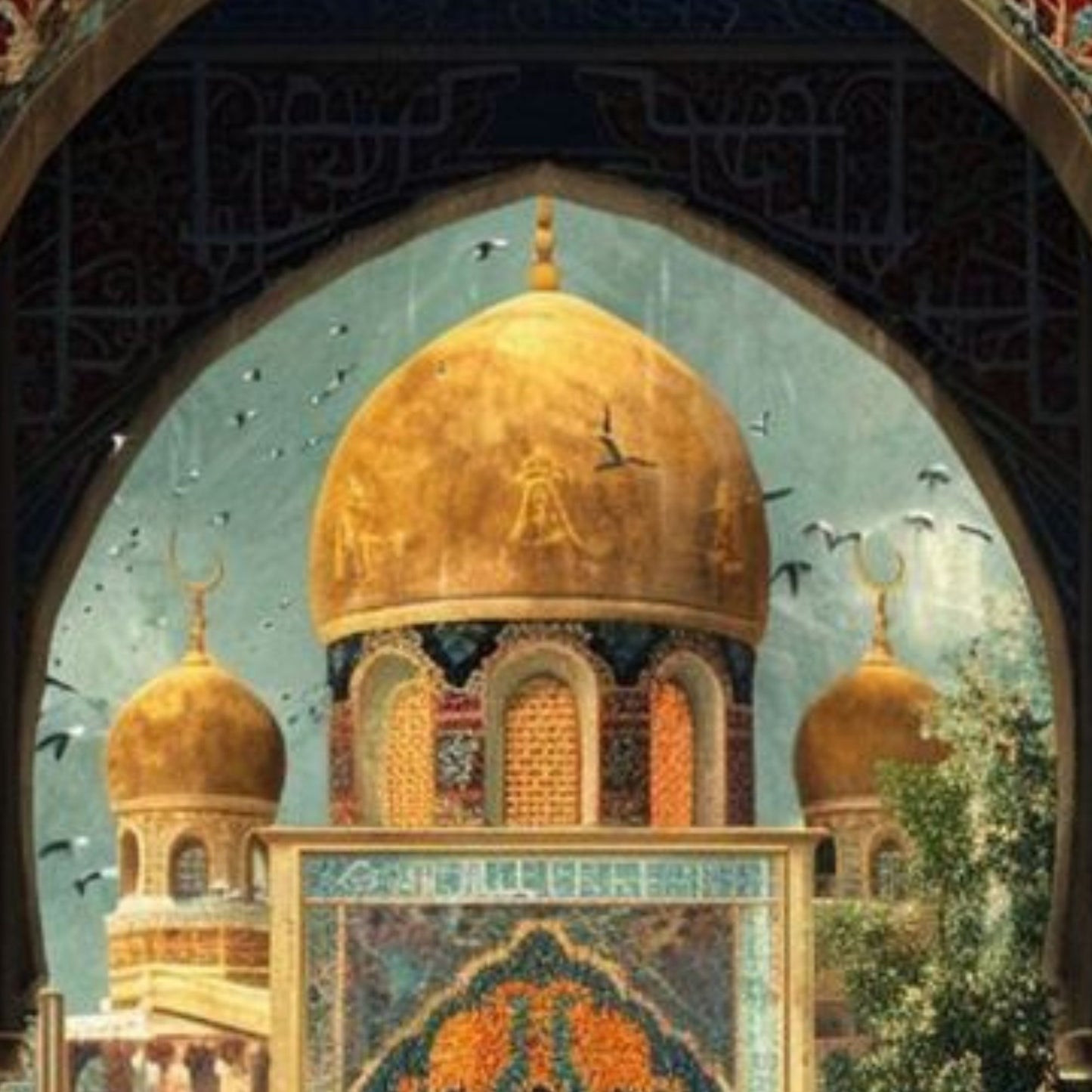 Islamic Palace Garden with Reflecting Pool Hand-Painted Oil Canvas Wall Art