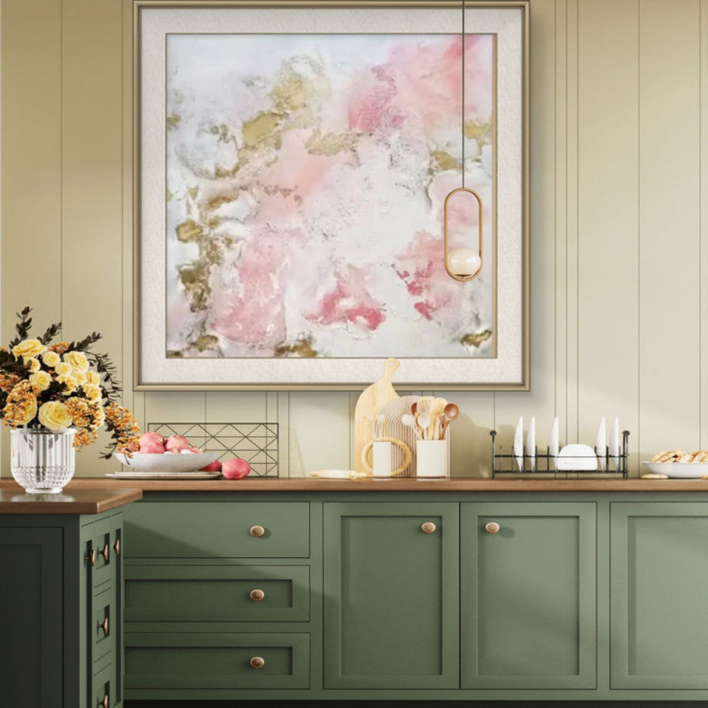 Blush Serenity – Modern Textured Abstract Canvas Painting