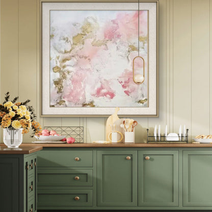 Blush Serenity – Modern Textured Abstract Canvas Painting