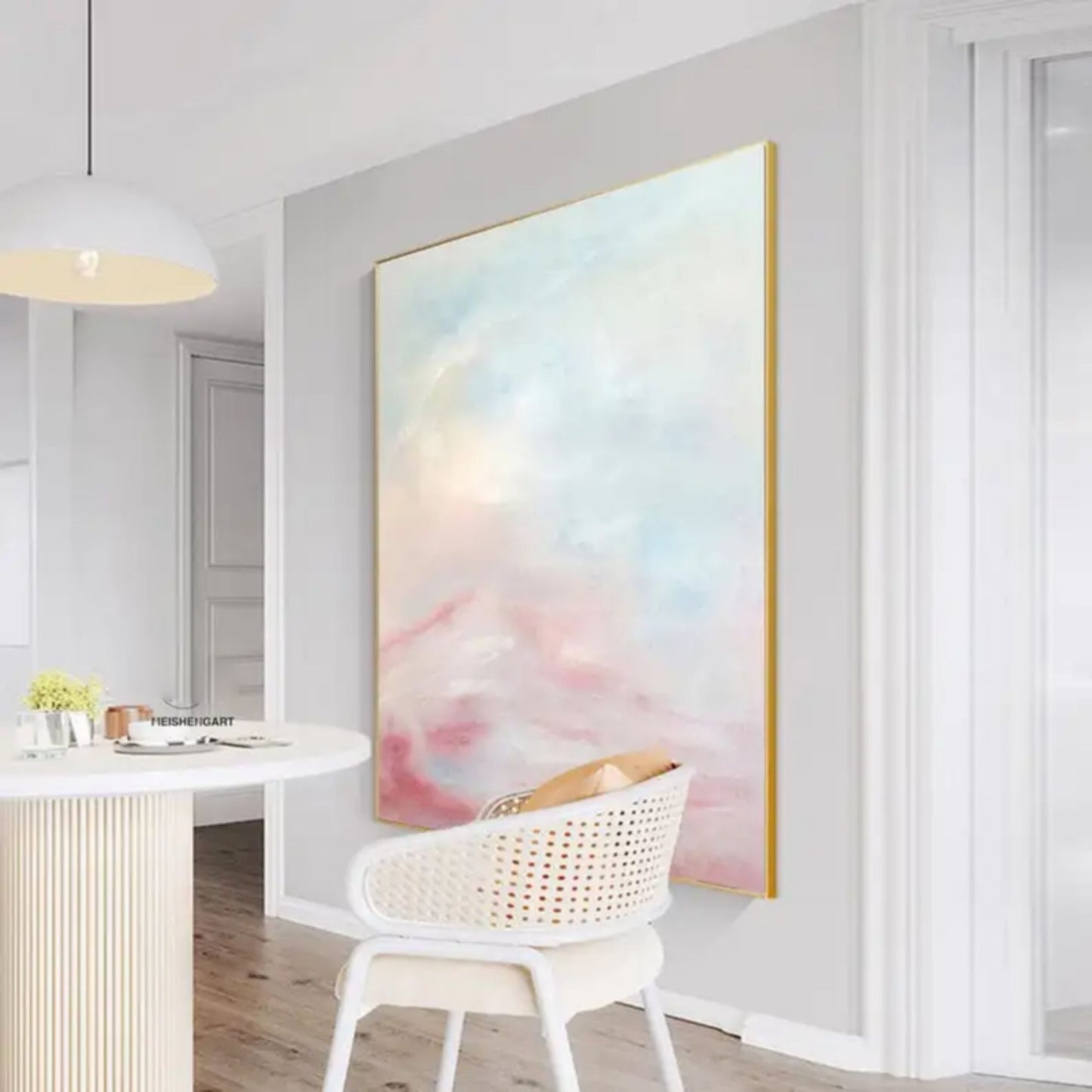 Whispering Dawn – Minimalist Pastel Abstract Canvas Painting