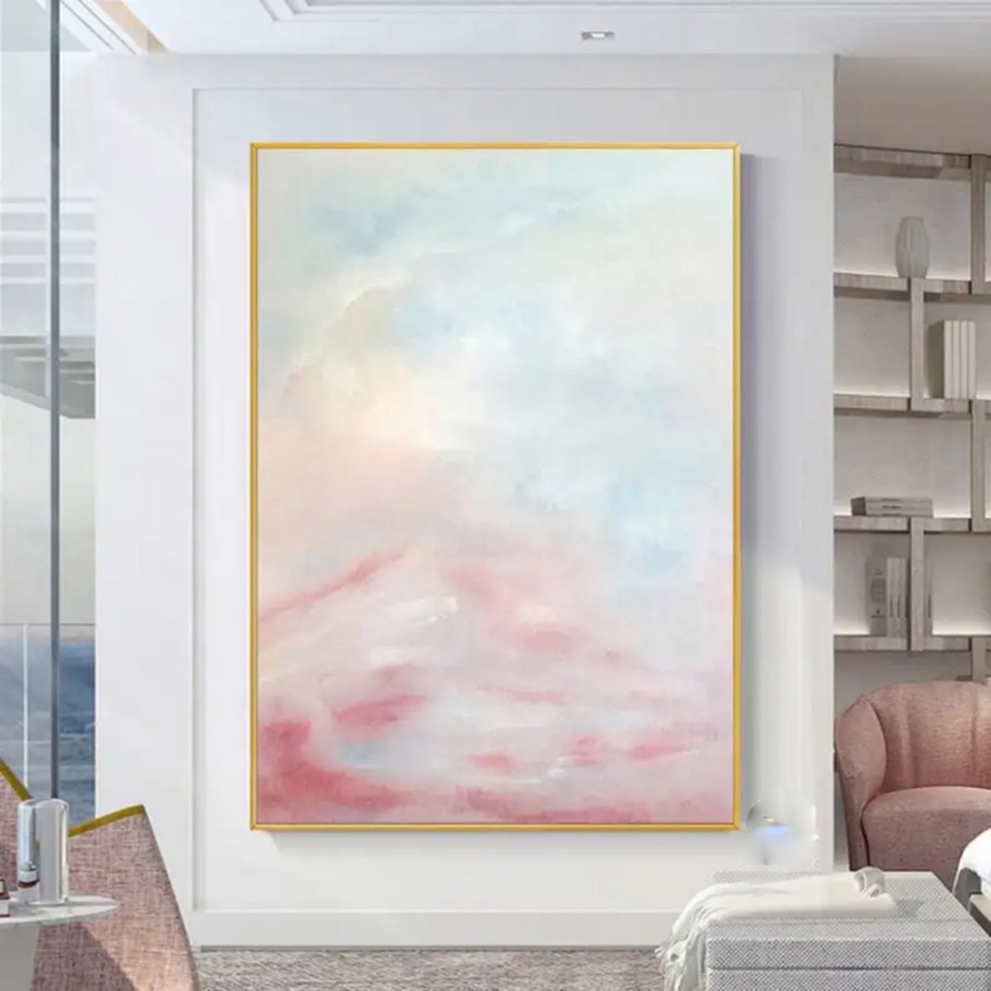 Whispering Dawn – Minimalist Pastel Abstract Canvas Painting