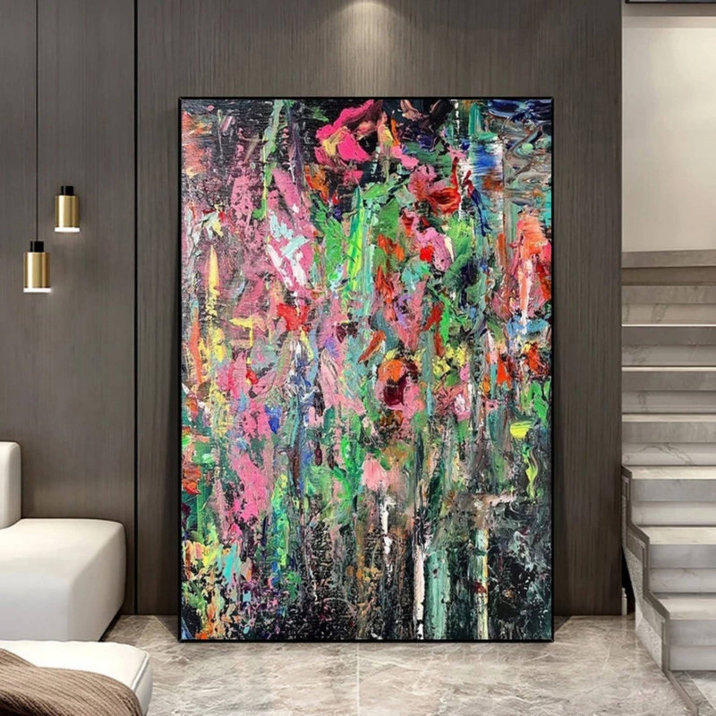 Vibrant Expressionist Abstract Wall Art – Hand-Painted Canvas