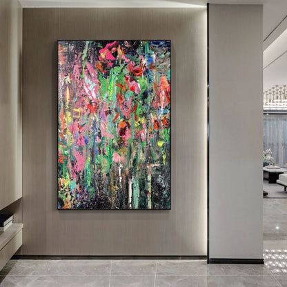 Vibrant Expressionist Abstract Wall Art – Hand-Painted Canvas