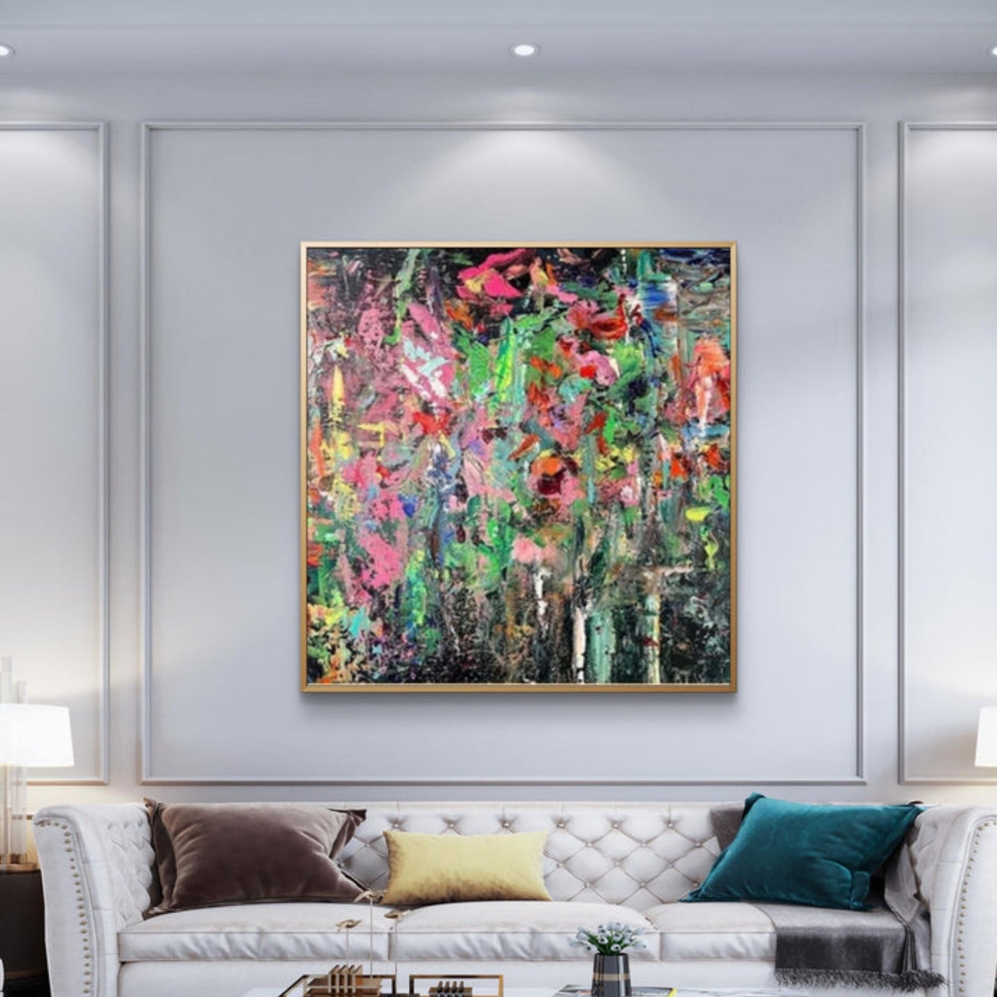 Vibrant Expressionist Abstract Wall Art – Hand-Painted Canvas