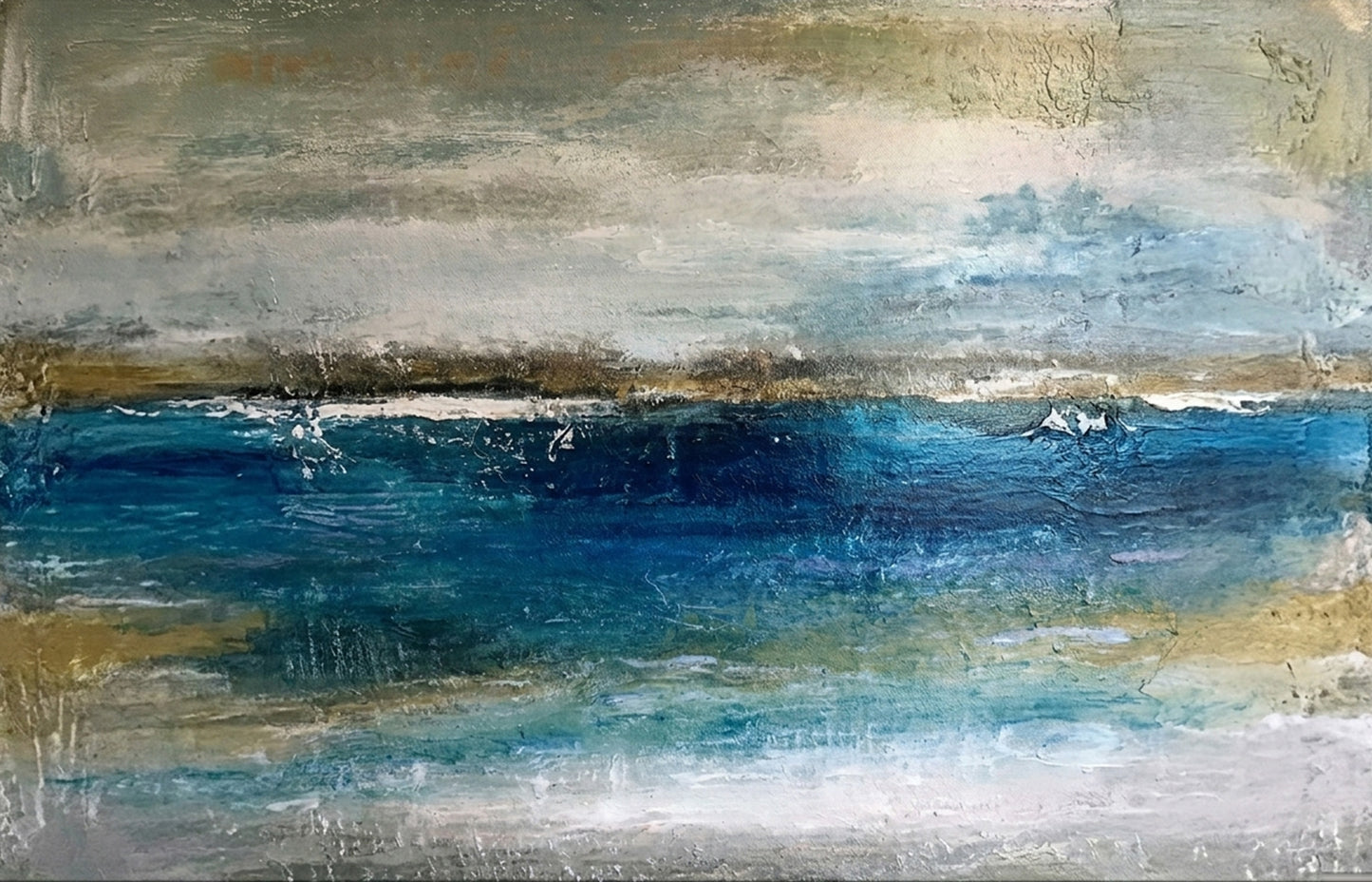 Abstract Large Sea Painting | Hand-Painted Ocean Canvas Art