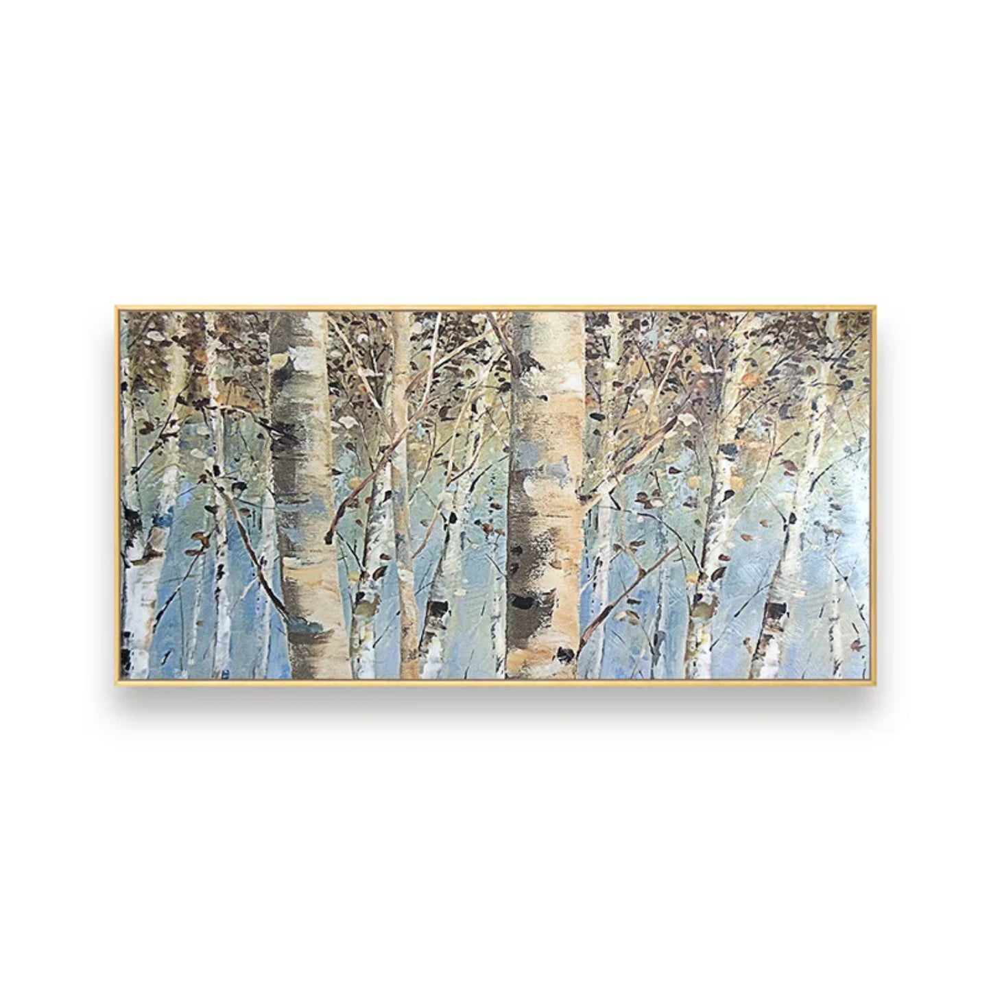 Abstract Autumn Birch Forest Neutral Colour Art