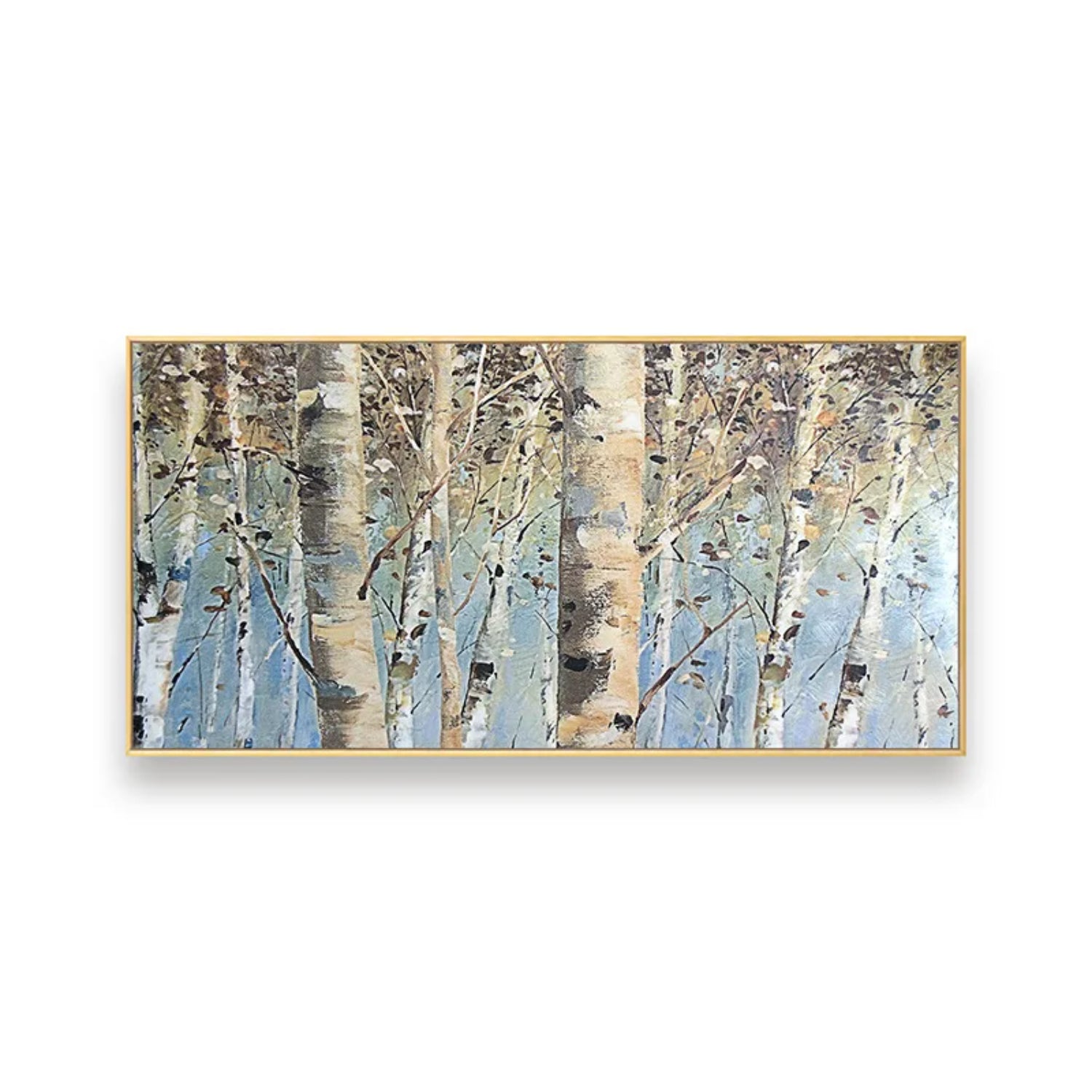 Abstract Autumn Birch Forest Neutral Colour Art