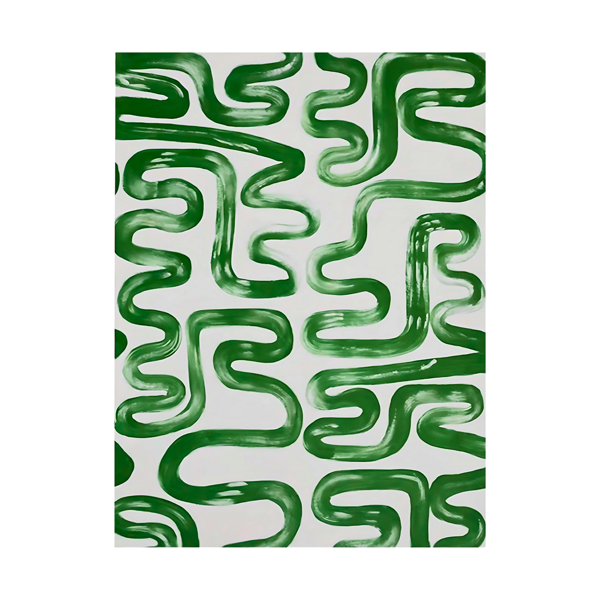 Abstract Greek Key Green Painting
