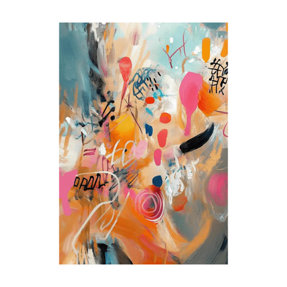Abstract art print with colorful abstract design on a white background