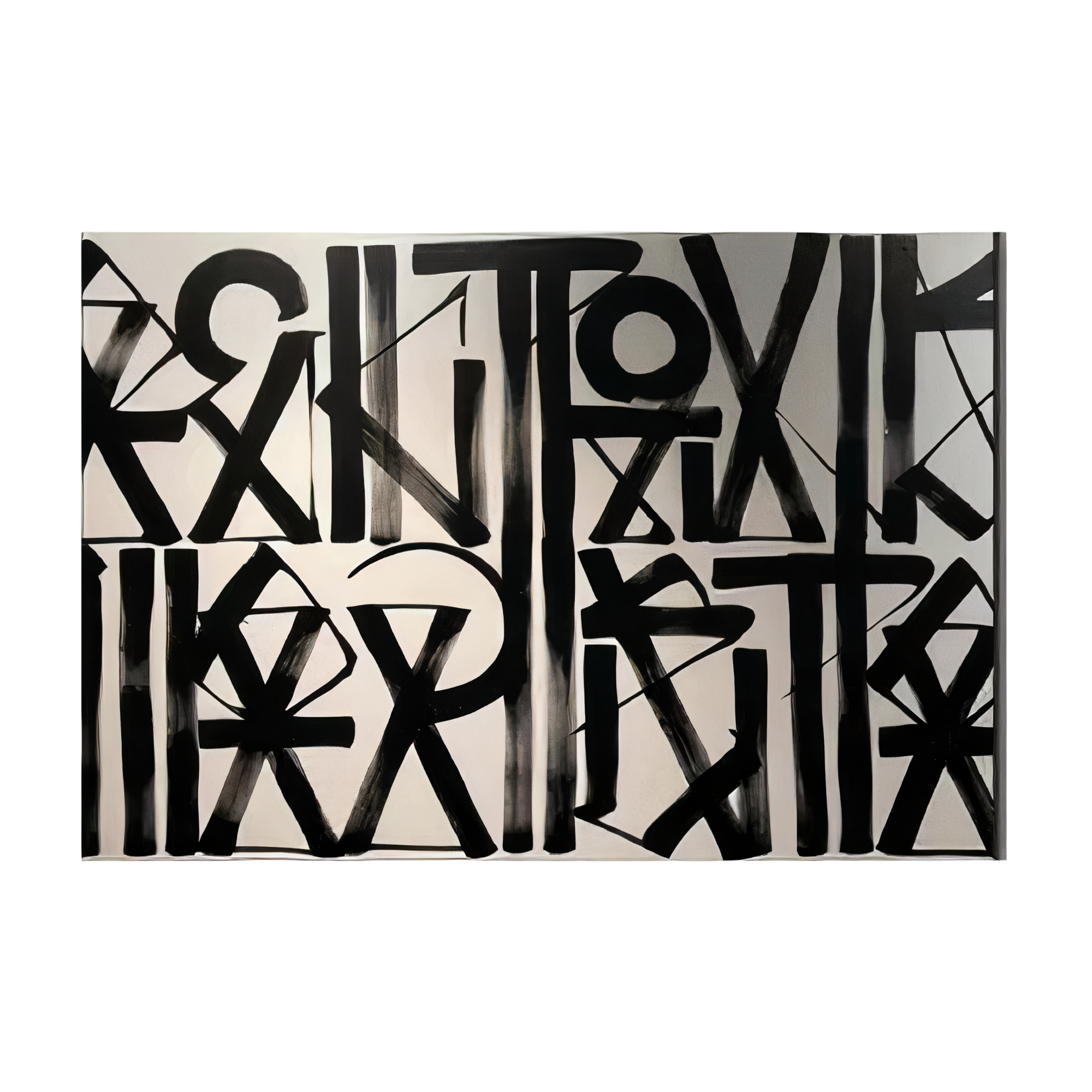 Black & White Abstract Calligraphic Painting – My Modern Art