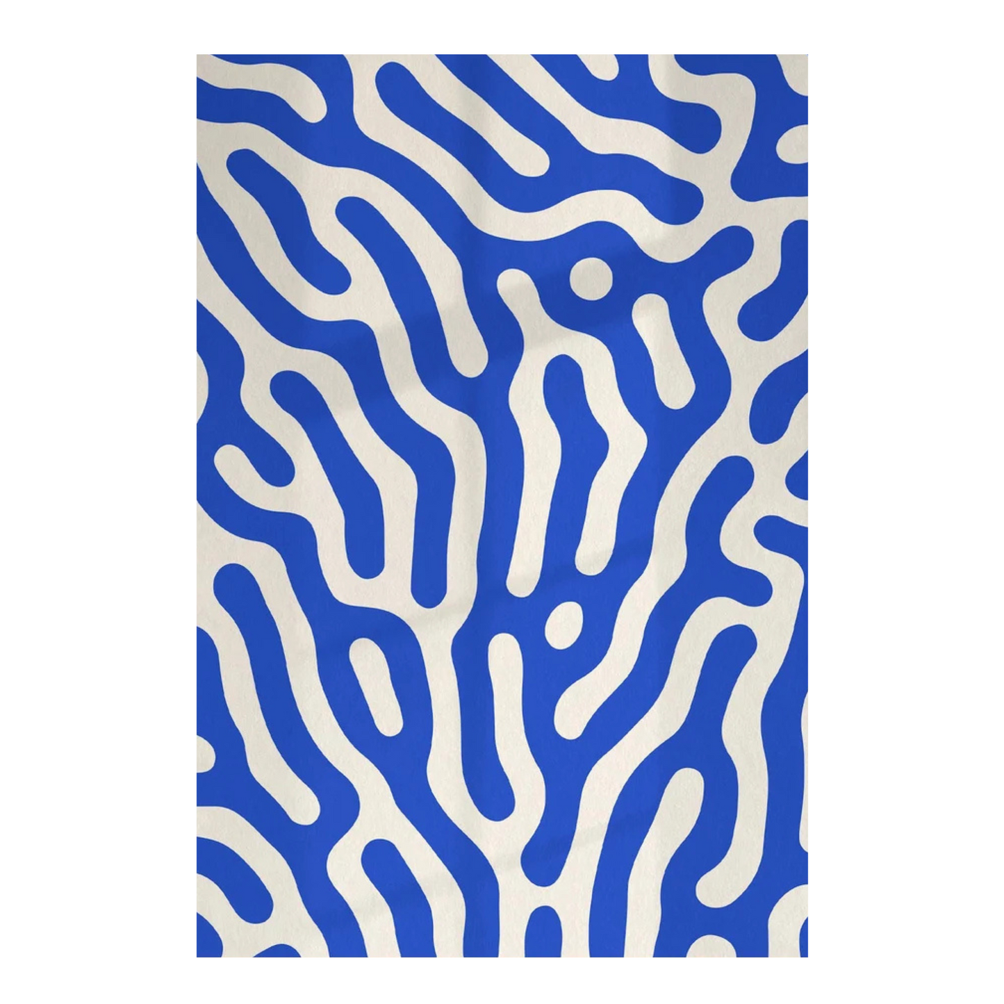 Blue and white wavy pattern on a white background