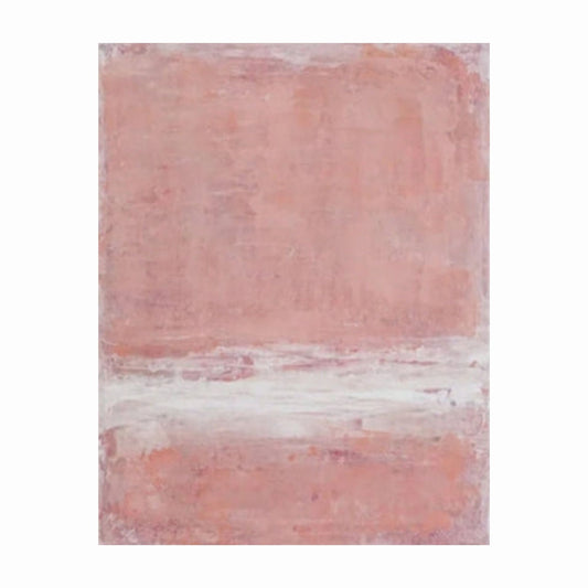 Abstract art piece with pink and white colors on a white background