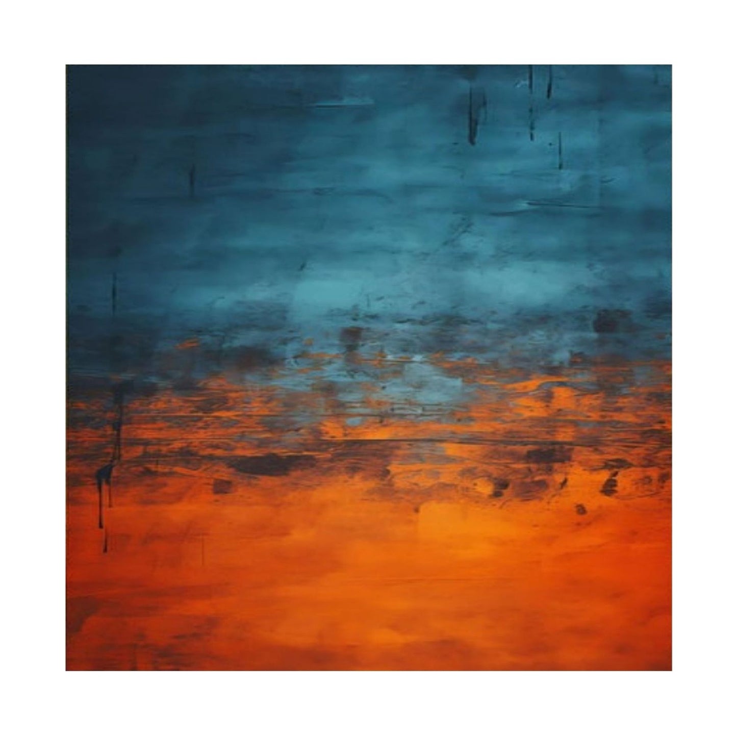 Abstract art piece with blue and orange gradient