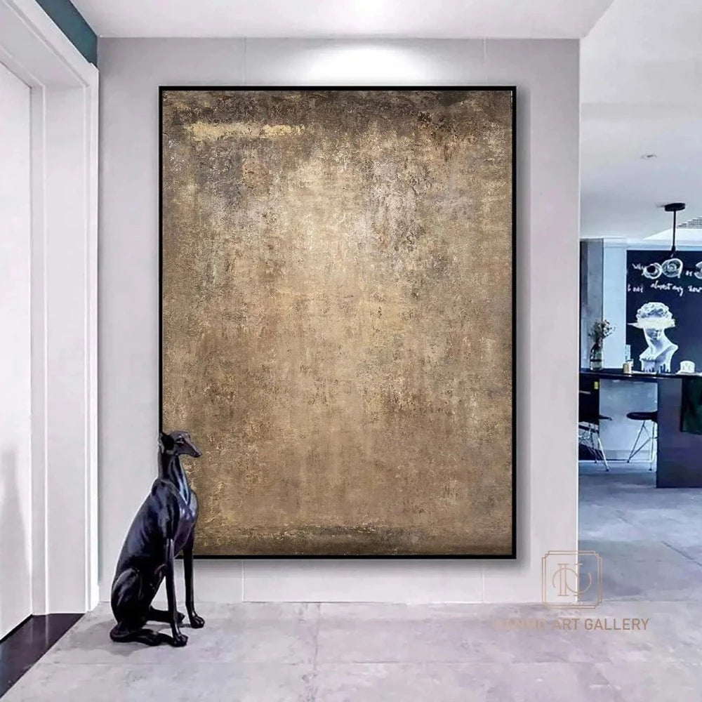 Neutral Concrete Style Taupe Wabi-Sabi Textured Art