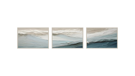 Set of 3 60 x 90cm Waves