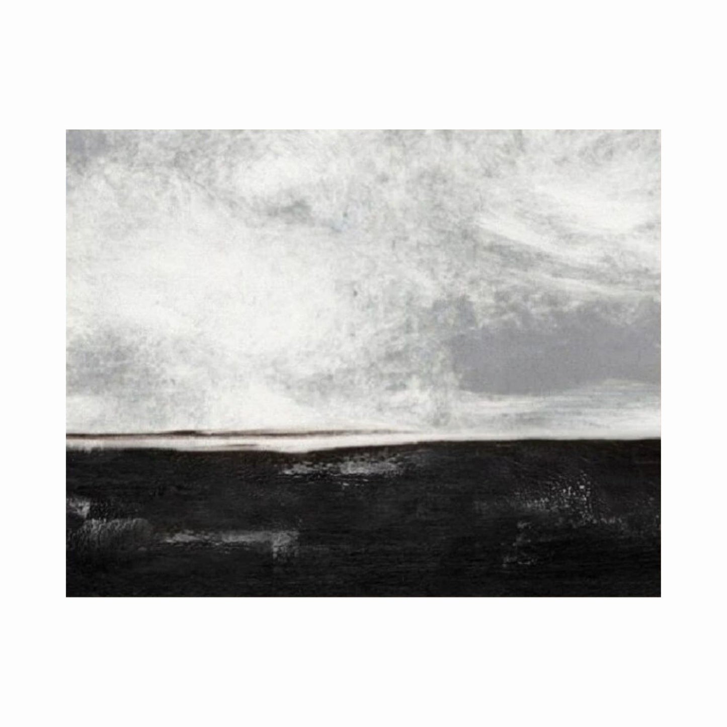 Black and white abstract art with textured patterns