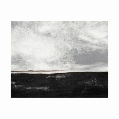 Black and white abstract art with textured patterns