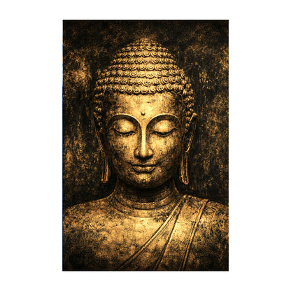 Golden Tranquillity Buddha – Heavy Textured Hand-Painted Canvas
