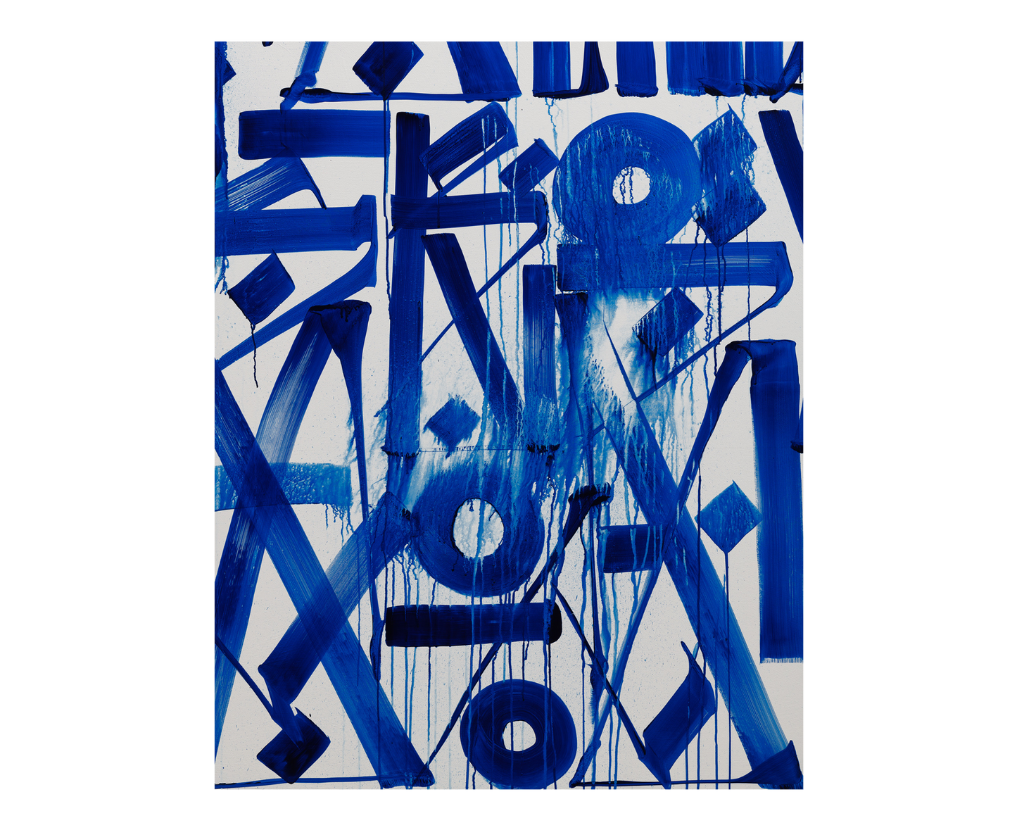 Graffiti Blue Cobalt Retna Replica Square Painting