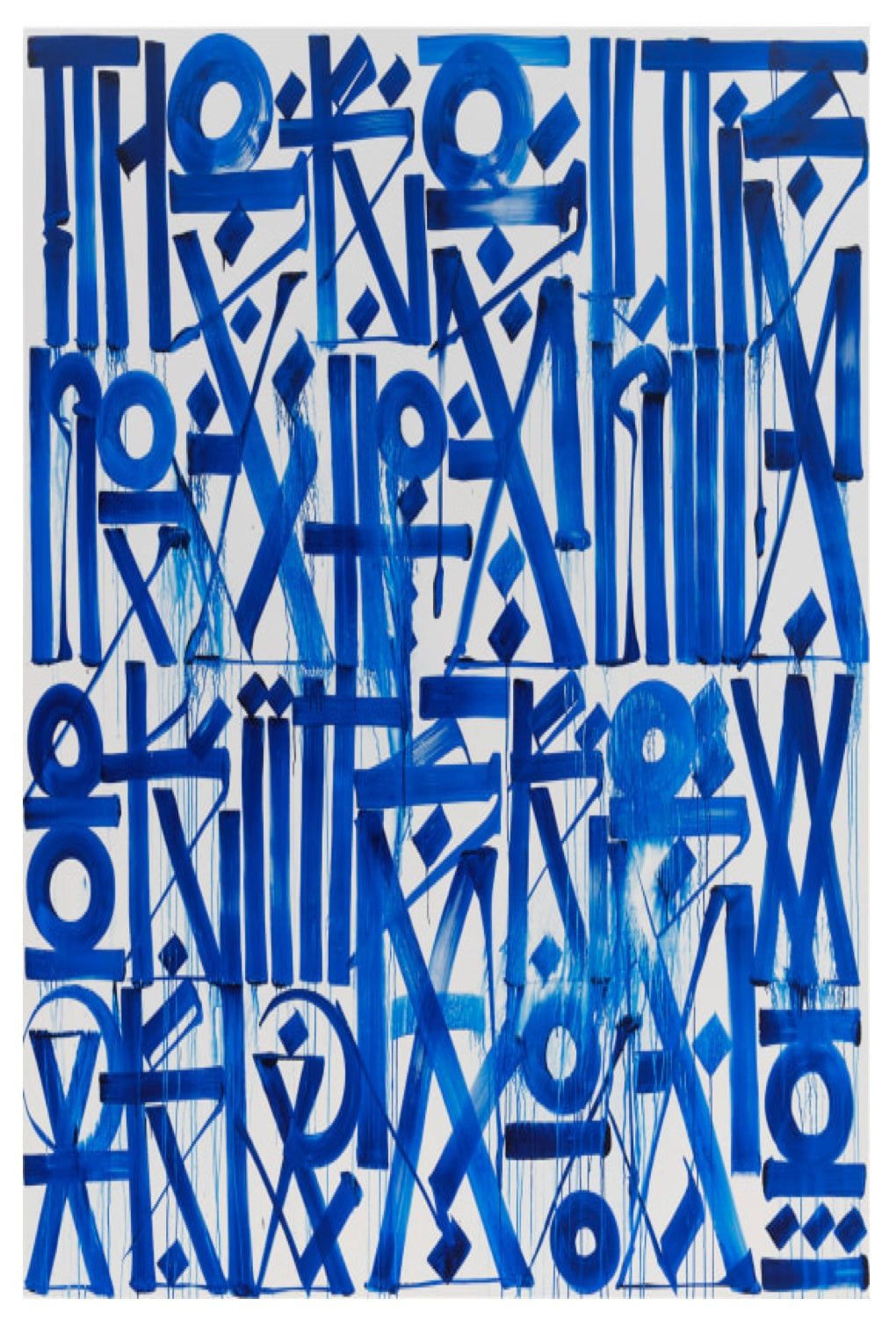 Graffiti Blue Cobalt Retna Replica Square Painting